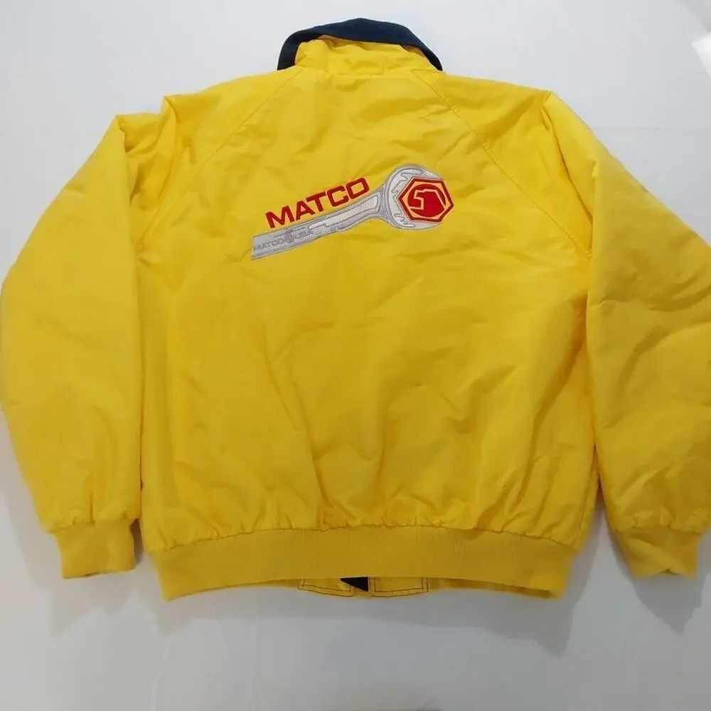 Vintage Matco Tools‎ Racing Yellow Multicolor Sports Jacket Coat Size Men 2XL